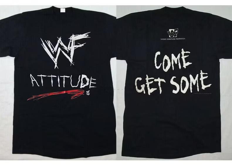 WWF Attitude Era Come Get Some 1998 Vintage Style Black Unisex T-Shirt S