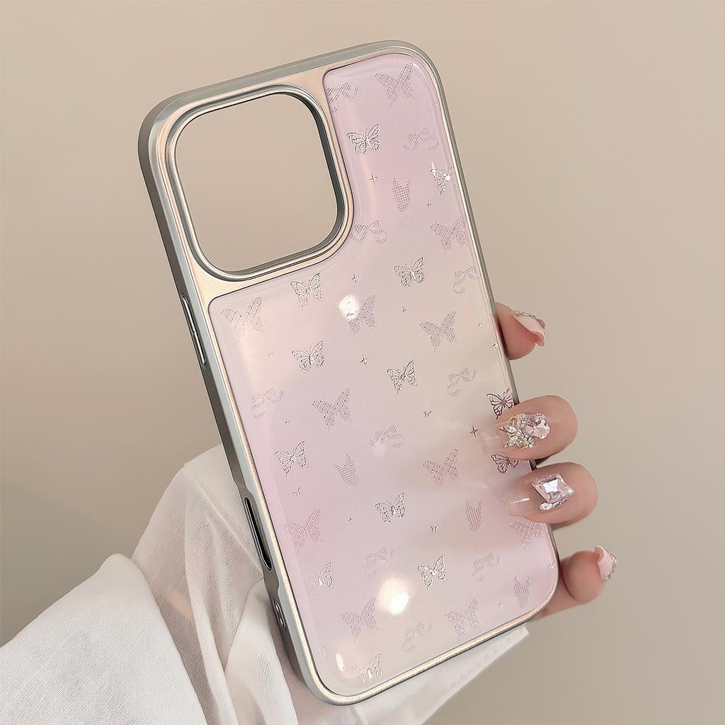 Gilded Ins Pink Butterfly Apple 16pro Max Mobile Case IPhone 15 Drop Glue 14 Applicable To Huawei Mate70