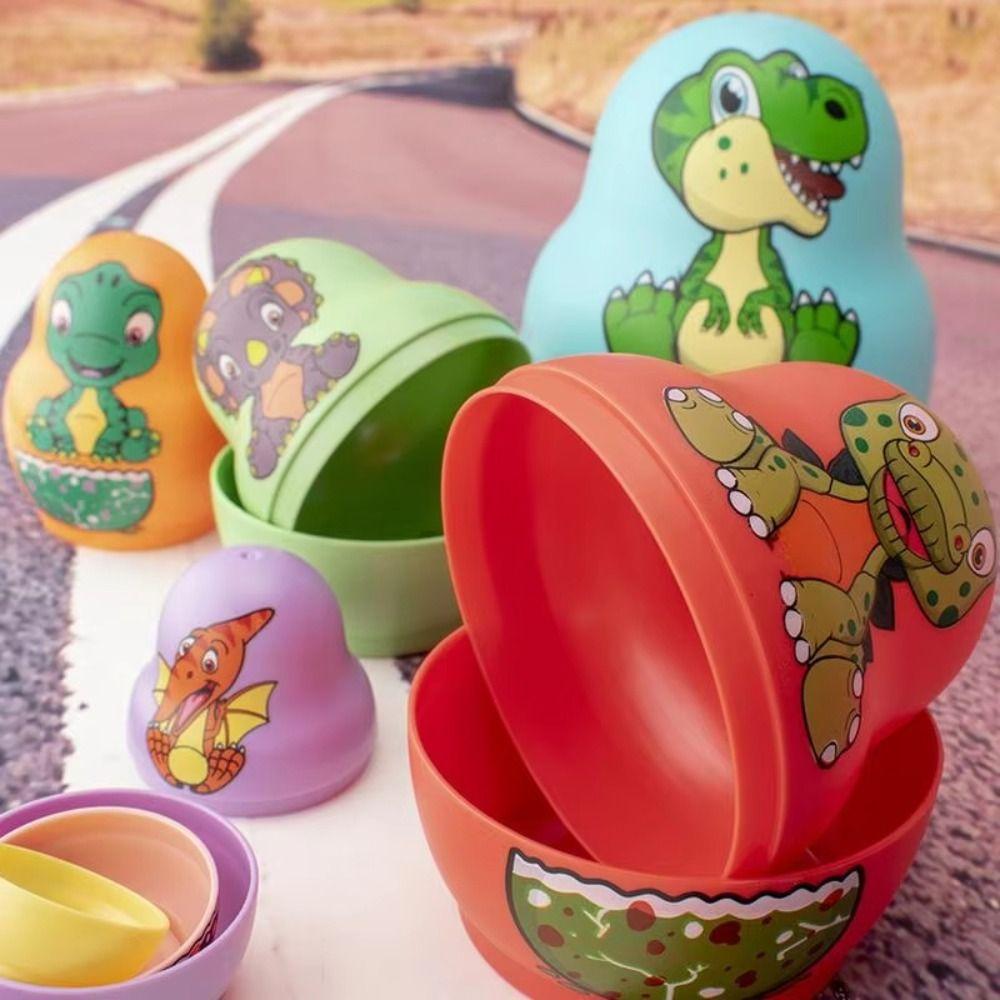 Animals Pattern Stacking Nesting Dolls 6 Layer Stacking Cups Gams Gift for Boy