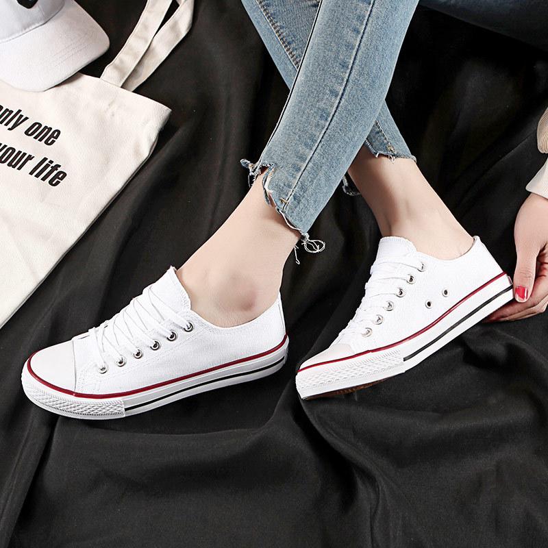 Spring and Autumn New Trendy Canvas Shoes Women's Fashion Student Shoes Lace-Up Small White Shoes Couples Men's Shoes Casual