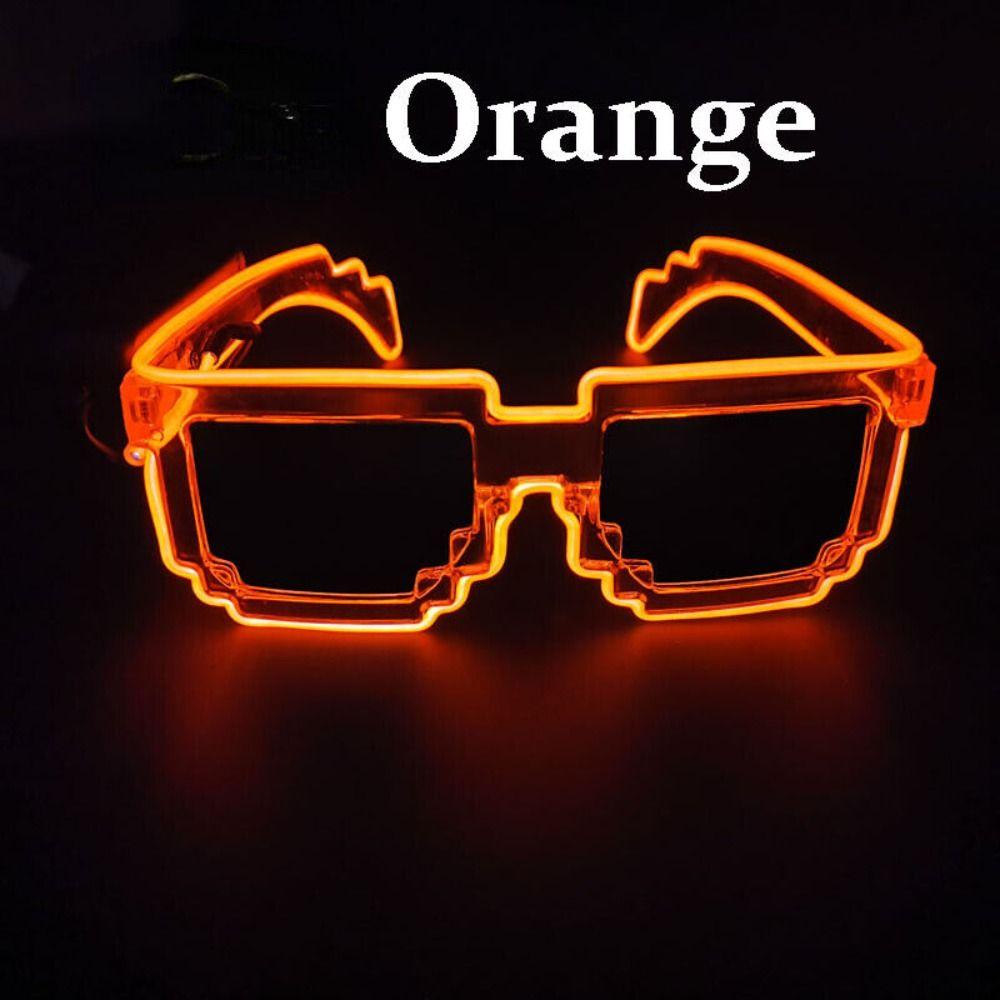 New Plastic Mosaic Luminous Glasses Wireless Party Supplies Led Fluorescent Sunglasses Fun Neon Glasses