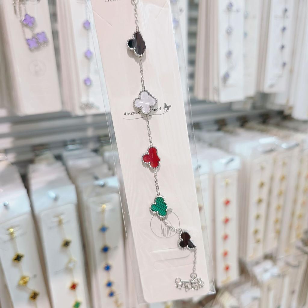 Double-sided Five-flower Four-leaf Clover Bracelet Titanium Steel Does Not Fade Light Luxury High-end Jewelry