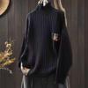 Johnature Women Pullover Sweaters Spring Solid Color Long Sleeve Knitted Cloths Soft Female Sweaters