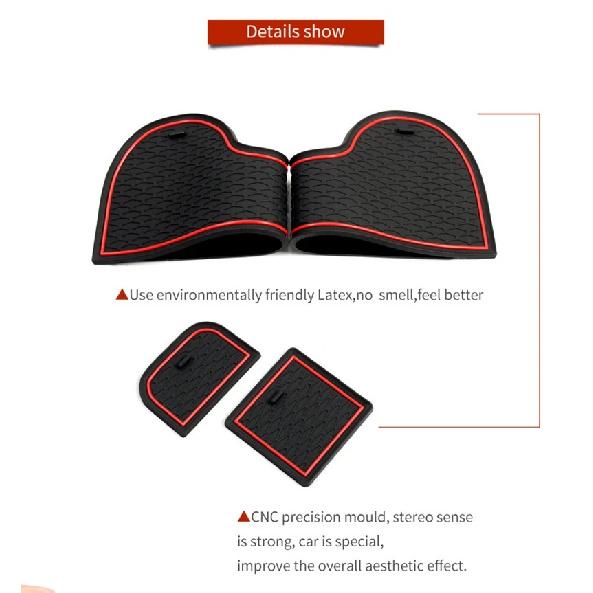 Anti-Slip Rubber Cup Cushion Door Groove Mats Slot Hole Pad For Volkswagen POLO MK6 AW 2018 2019 2020 2021 Interior Accessories