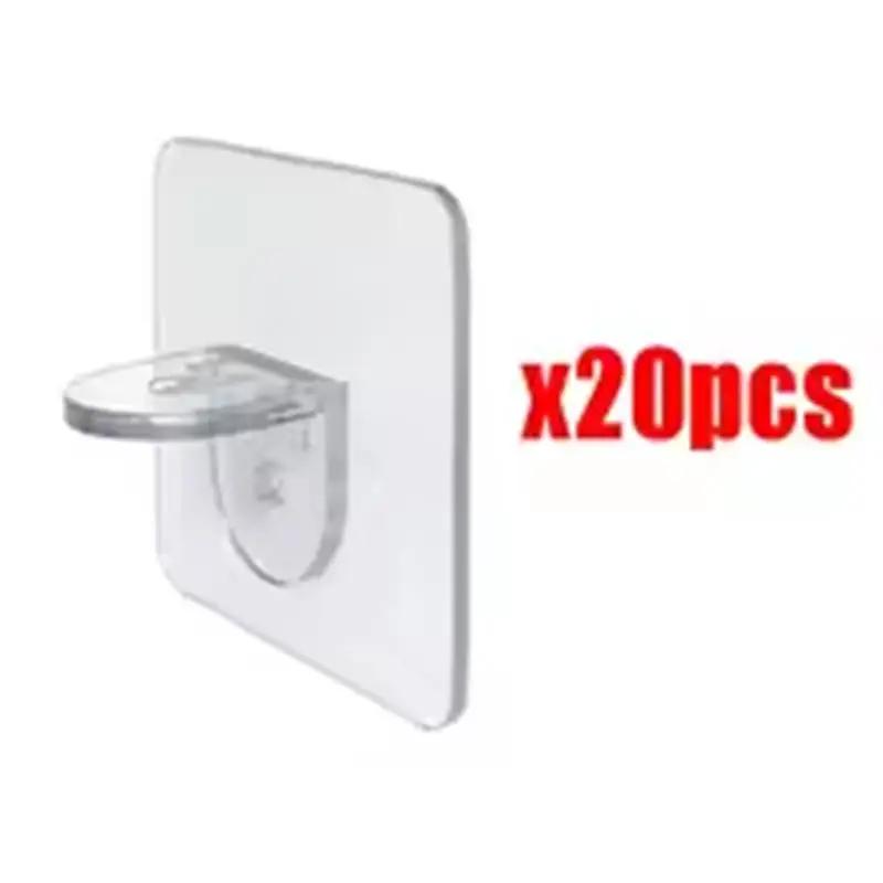 Shelf Bracket Adhesive Nail Self-adhesive Wardrobe Shelf Bracket Clip Wall Hanging Bracket Partition Non Punching Strong Bracket