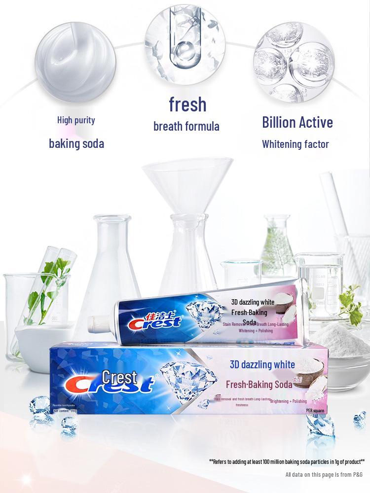 Crest 3D White Mint Lemon Jasmine Whitening Toothpaste - Fresh Breath & Stain Removal