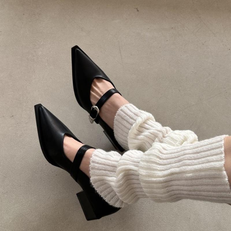 2025 Neue Mary Jane Schuhe Frühling Herbst Spitzschuh Niedriger Absatz Damen Flache Einzelpumps Damen Mode Schnallenschuhe