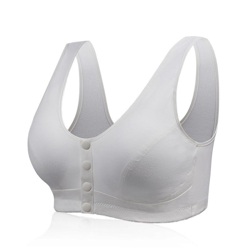 Women's Plus Size Front Closure Wireless Bra Full Coverage Comfort Everyday Bra for Senior