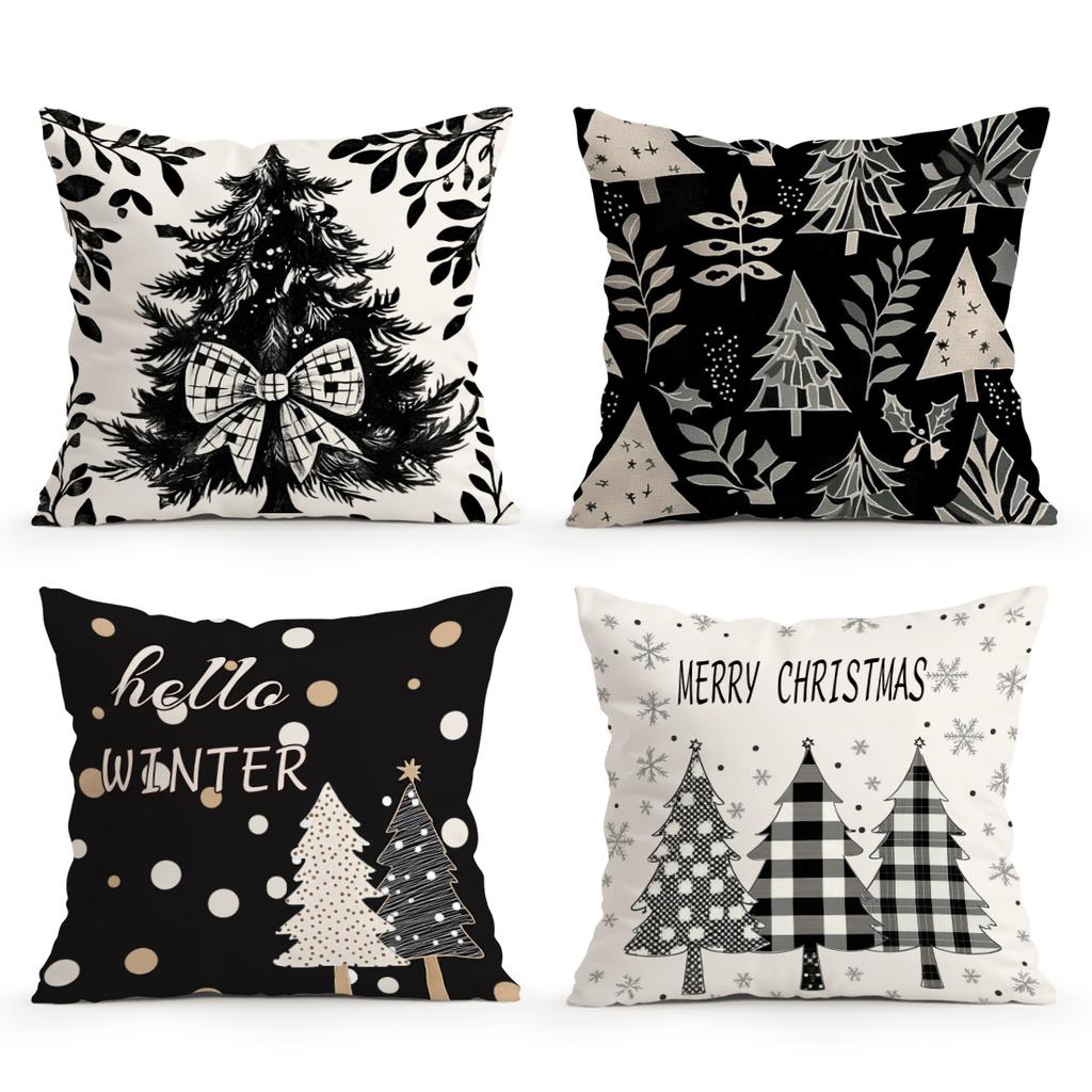 Christmas Tree Pillowcase Bedroom Sofa Cushion Cover 100% Polyester Living Room Cushion Pillowcase Home Decor