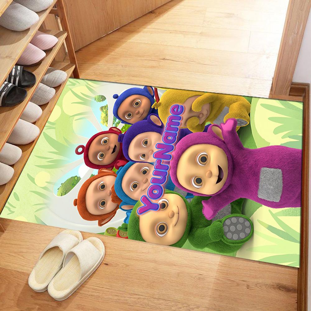 Teletubbies Customizable Name Carpet Suitable for Bedrooms Game Room Dormitory Playrooms Anti-slip Rug Decorate Offices Birthday/Christmas Gift