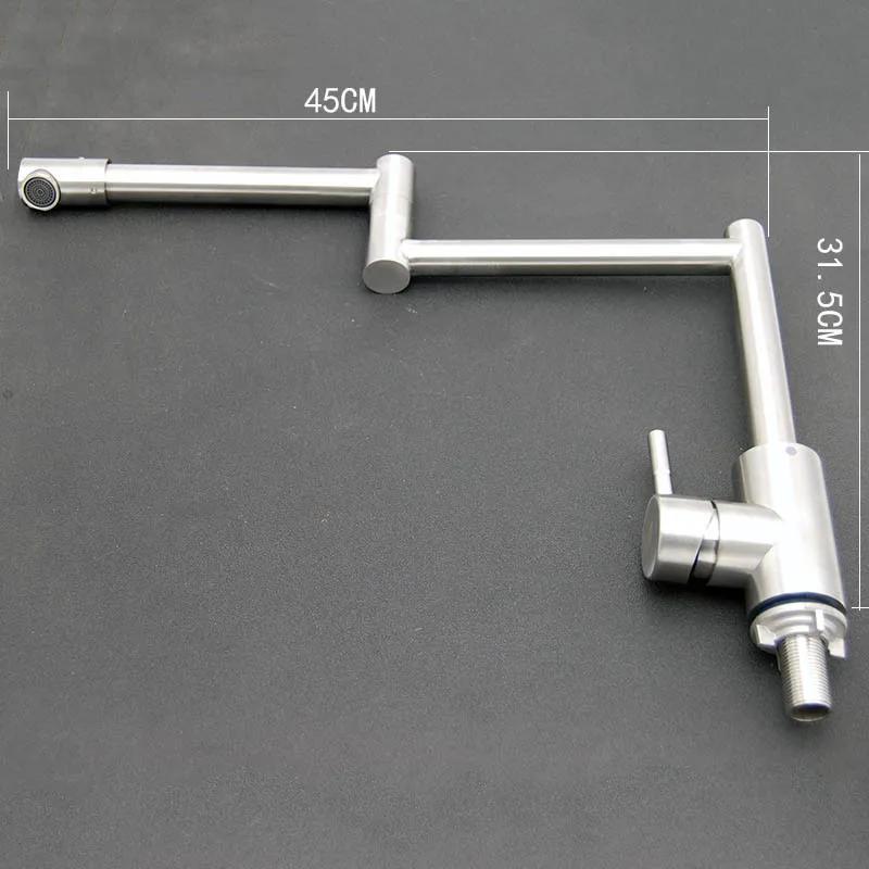 Uythner Chrome Brass Kitchen Faucet - Deck Mounted Long Spout, Two Handle One Hole Mixer Tap