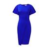 Women's Round Neck Flutter Short Sleeve Midi Dress Slim High Waist Solid Split Pencil Dress Polyester Spandex Elegant Office Bodycon Dress