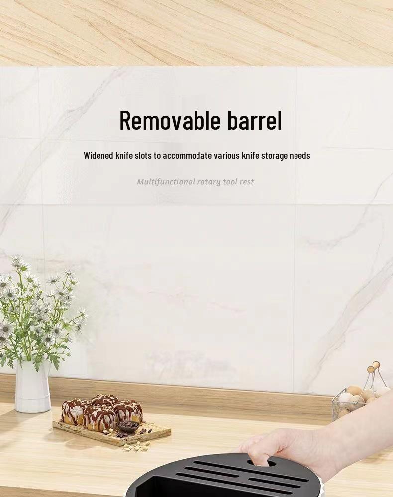 Rotatable Kitchen Organizer: Chopstick & Knife Holder with Countertop Drainer