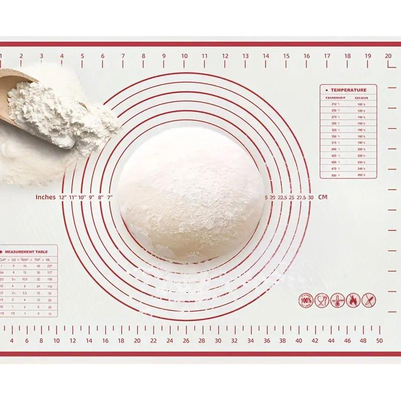 Küchenbackzubehör Silikon-Küchenmatte Lebensmittelqualität Gebäck- und Gebäckzubehör Knetmatte Verdicken Kneten Mehlbar
