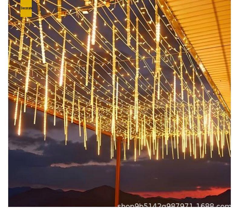 Outdoor Waterproof LED Meteor Shower Lights – Colorful Flashing String Lights for Tree, Landscape, and Festival Decoration