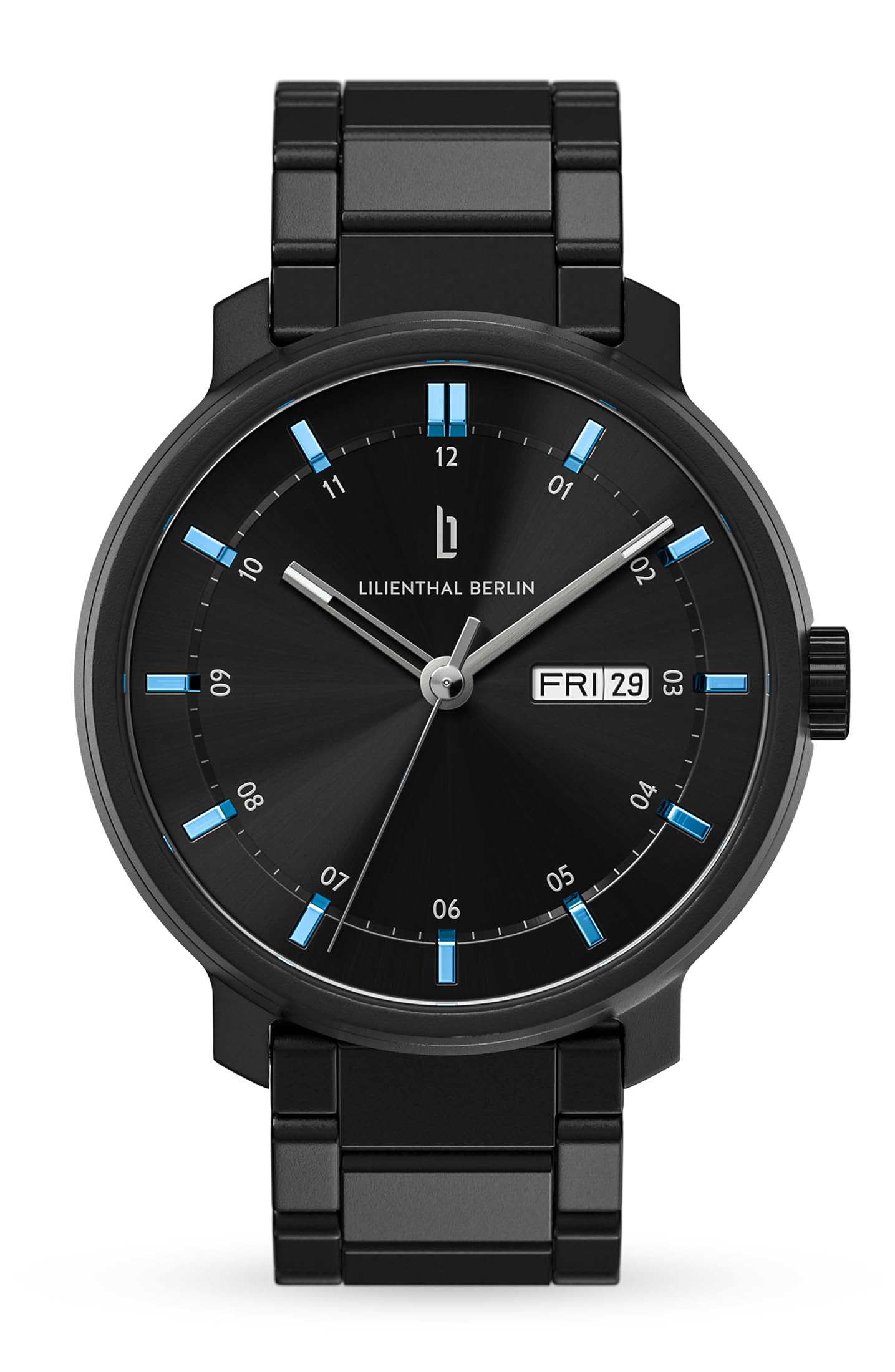 

Mechanical Day Made in Black [Lilianthal Berlin] Wristwatch, Automatic, Date, Germany, N2-004-B040C, Men s, чорний