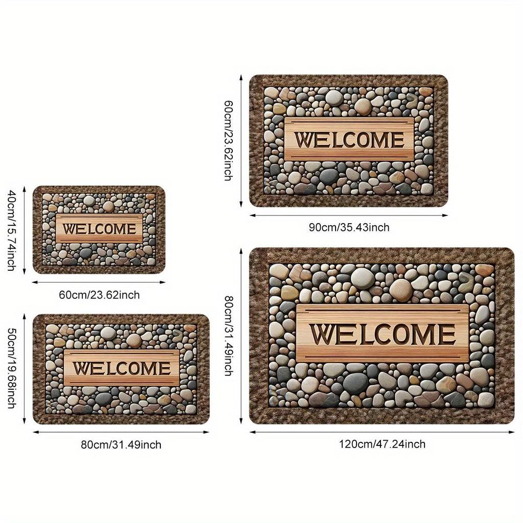 1Pcs Anti Fatigue Kitchen Rugs, Simple Stone Print Waterproof Non-Slip Thick Cushioned Kitchen Mat Heavy Duty Comfort Standing Mat for Kitchen