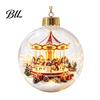 Acrylic Christmas Balls Glowing Ball Ornaments, Light-Up with Mini Holiday Scene, Clear LED Winter Scene Ornaments Tree Hanging Decor Warm Light