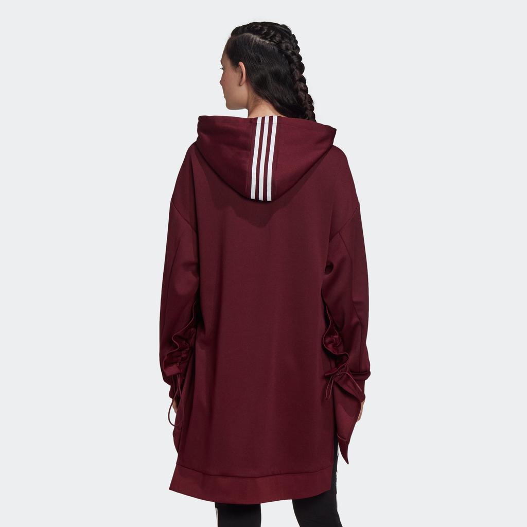 Adidas Originals Fashion Comfortable Hooded Long Sleeve Striped Sweatshirt Women Hoodies Dark-Purple FT9889