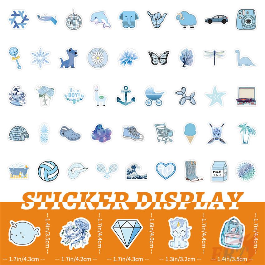 100 ks/sada Ins Modré VIBES Umění Mini Mazlíčci Psi Samolepky DIY Módní Obtisky Samolepky