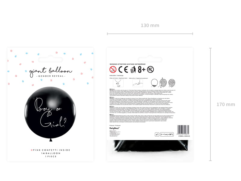 Partydeco Balon Gender Reveal Dziewczynka 1M