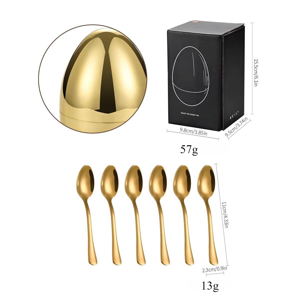 Knife, fork, spoon set, silver egg, gold egg, 24 piece portable tableware set, stainless steel tableware 1