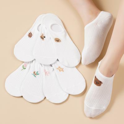 Women Summer Cute Cartoon Invisible Socks Silicone Non-slip Socks