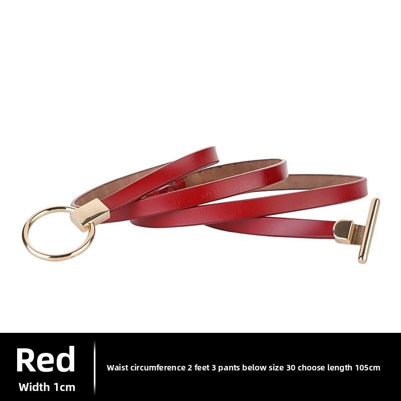 Leather Dress Belt For Women With Metal Closure And Fine Finish For Casual Wear