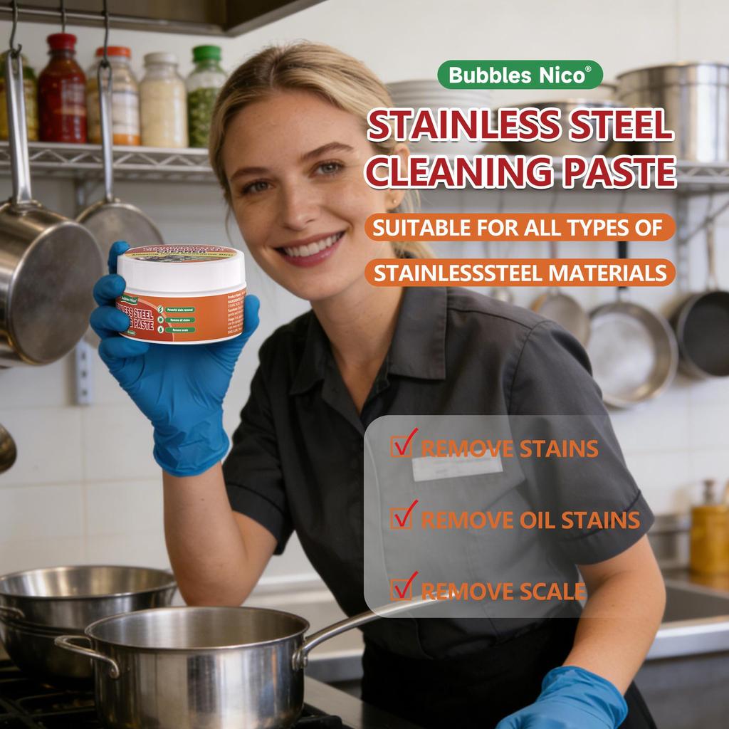 Bubbles Nico Multi-Functional Stainless Steel Cleaning Paste: Pot Bottom Stain and Rust Remover