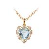 Luxury Gold Color Jewelry Heart Necklace Women 925 Sterling Silver Sapphire Pendant For Woman Wedding Gift Fine Jewelry Nk128