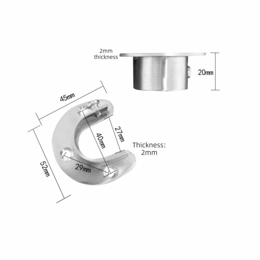 

Tube Hook Flange Seat Fixed Fixing Hardware New Curtain Rod Hook Hardware Accessories Silver 25mm