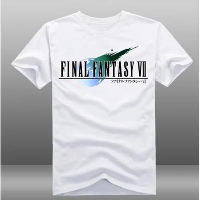 Final Fantasy VII FF7 T-Shirt Retro RPG Graphic Tee Men Unisex Vintage Washed 100% Cotton Short Sleeve Oversized Crew Neck Y2K Streetwear Gaming