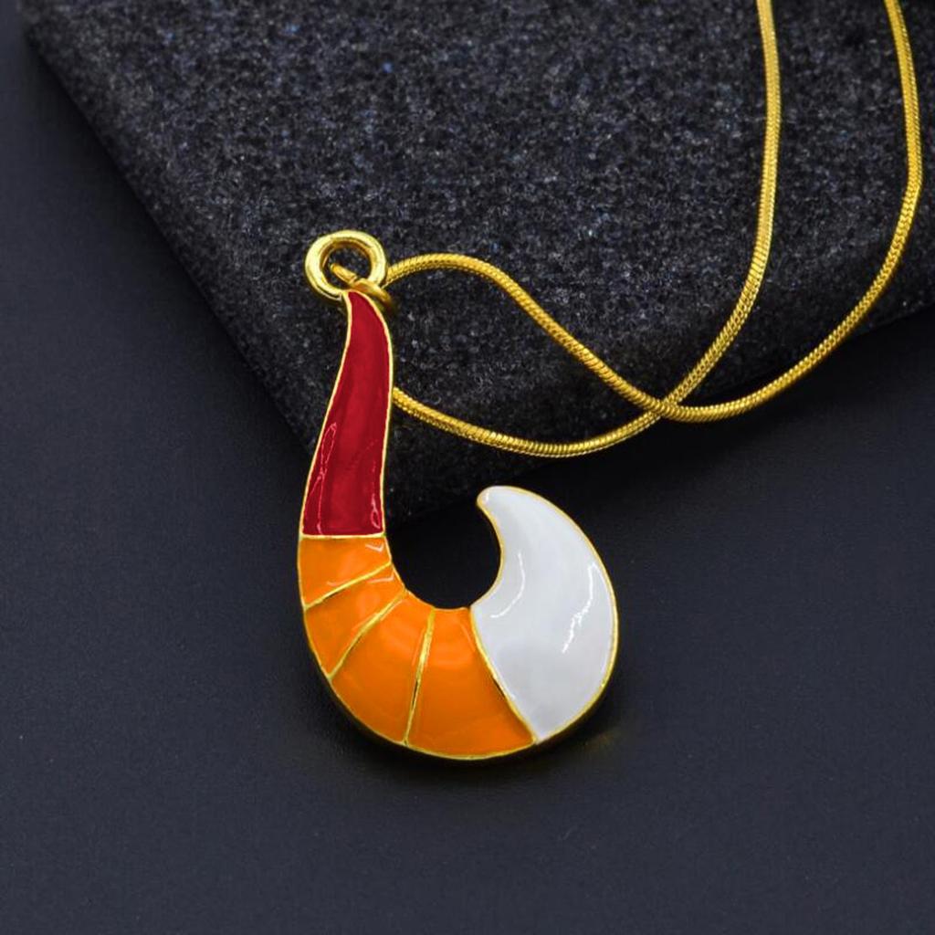 Goldene Halskette mit Fischhaken, niedliche Form, Katzenschwanz mit Glöckchen-Anhänger, Damen-Halsketten