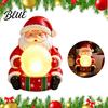 Christmas Craft for Shop Window Light Up Santa Claus Figurine Statue Holding Glowing Crystal Ball Warm USB Powered Lamp Night Light Tabletop