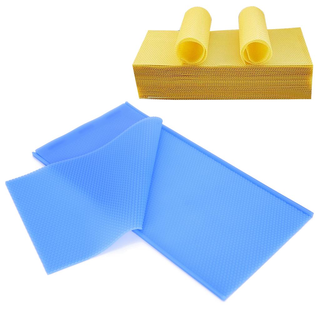 2 szt. Gumowa forma na arkusze wosku pszczelego Elastyczne narzędzie do wyciskania wosku pszczelego DIY na zaopatrzenie pszczelarza Ciemnoniebieski