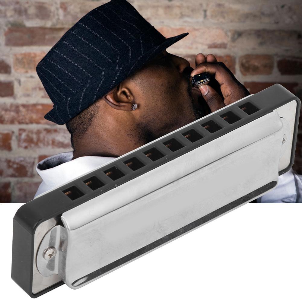 Blues Harmonica 10‑Hole Mouthorgan E Key 1.0mm Brass Base Beginner Wind Instrument