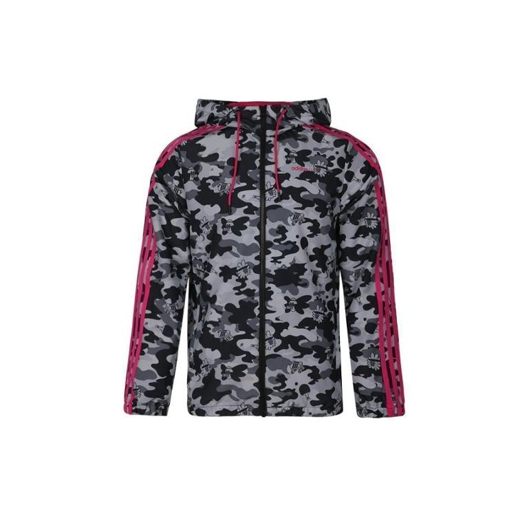 adidas neo M Radio W WB Camouflage hooded Sports Jacket Black Men s FU3597 M