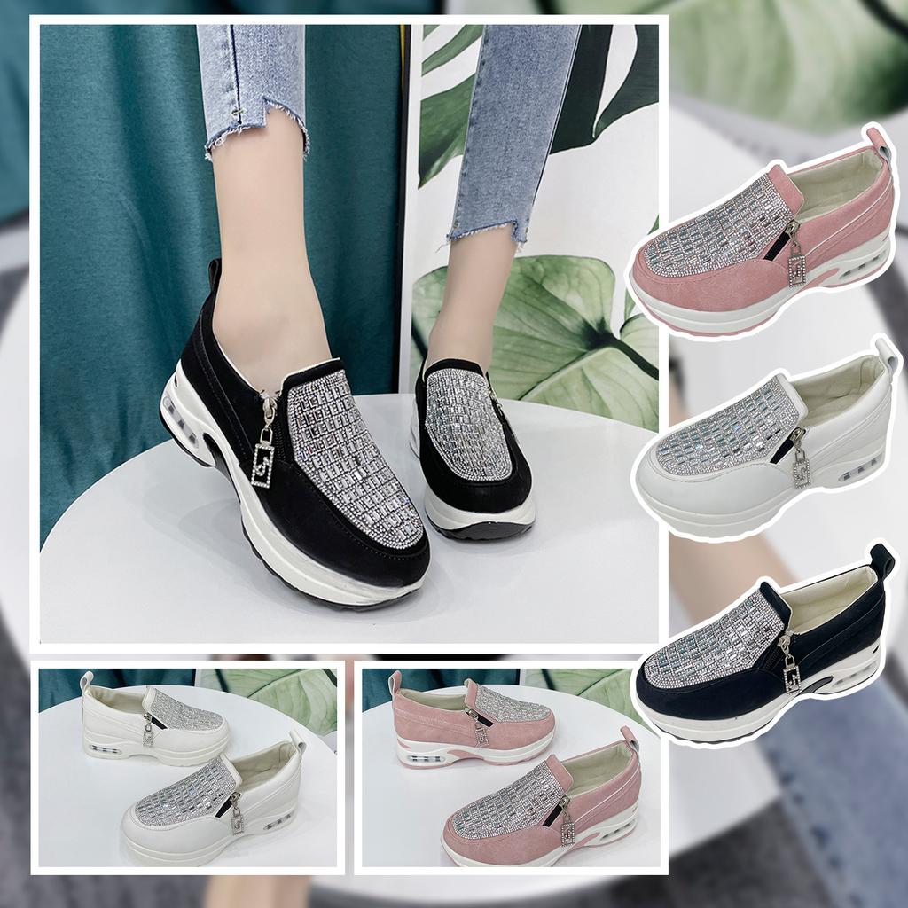 Running Sport Shoes  Thick Bottom Crystal  Casual Shoes