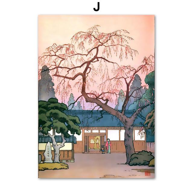 Nordic Japan Ukiyo Sumo Geisha Fuji Edo Period Wall Art, Canvas Painting, Posters and Prints, Pictures for Living Room Decor