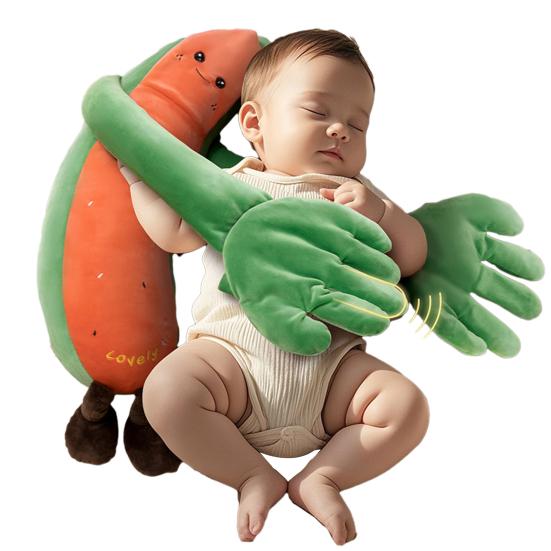 

Baby Sleep Soothing Palm Cute Stuffed Plush Toy Baby Patter Fruit Shaped Comforting Pillow Gentle A