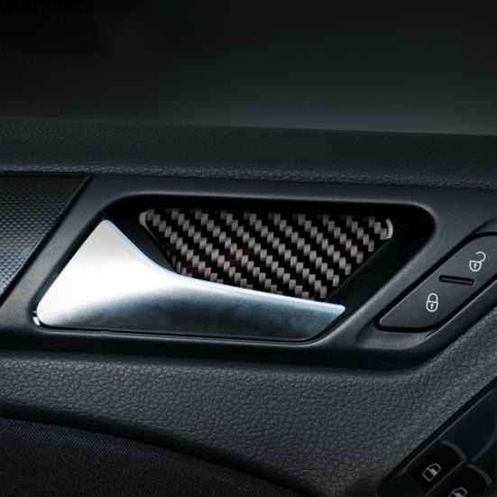 4 pezzi adesivi per maniglia interna della porta dell'auto in fibra di carbonio per VW Golf 6 R MK6 08-12
