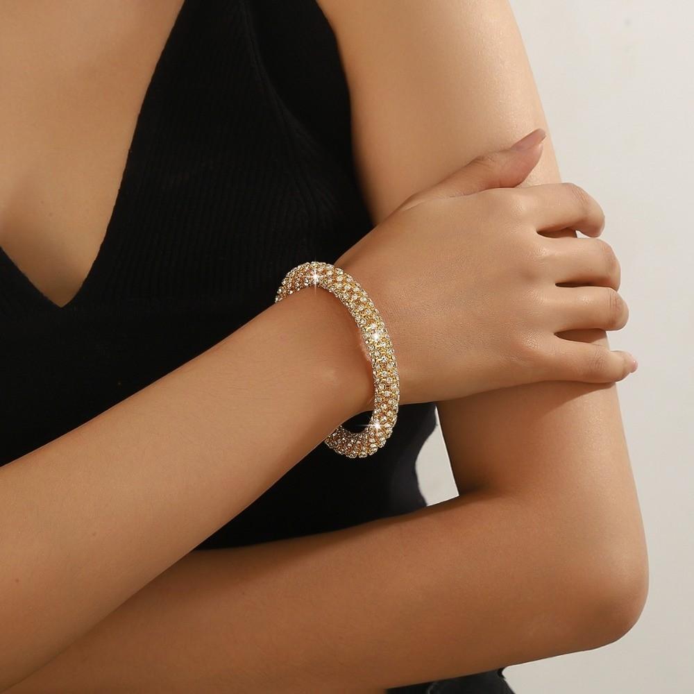 Exquisite Open Bracelet Size Adjustable Open Bangle New Full Rhinestone Bracelet  Women Fashion