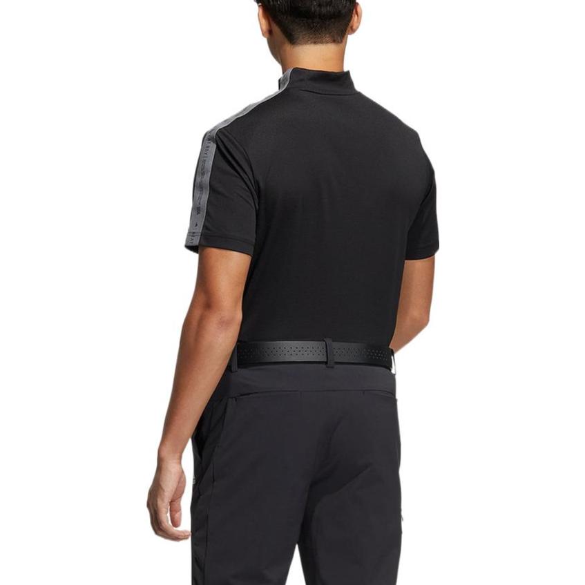 Adidas Colorblock Golf Sport Half-Zip Short Sleeve T-Shirt Men Tops Black HA3120