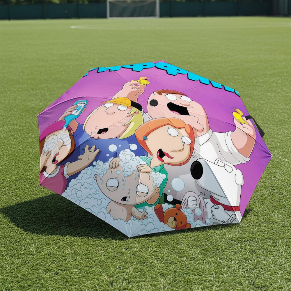 1 PC Automatic Folding Umbrella-Family Guy Pattern, Portable & Foldable Design with 8 Ribs, Christmas Birthday Gifts