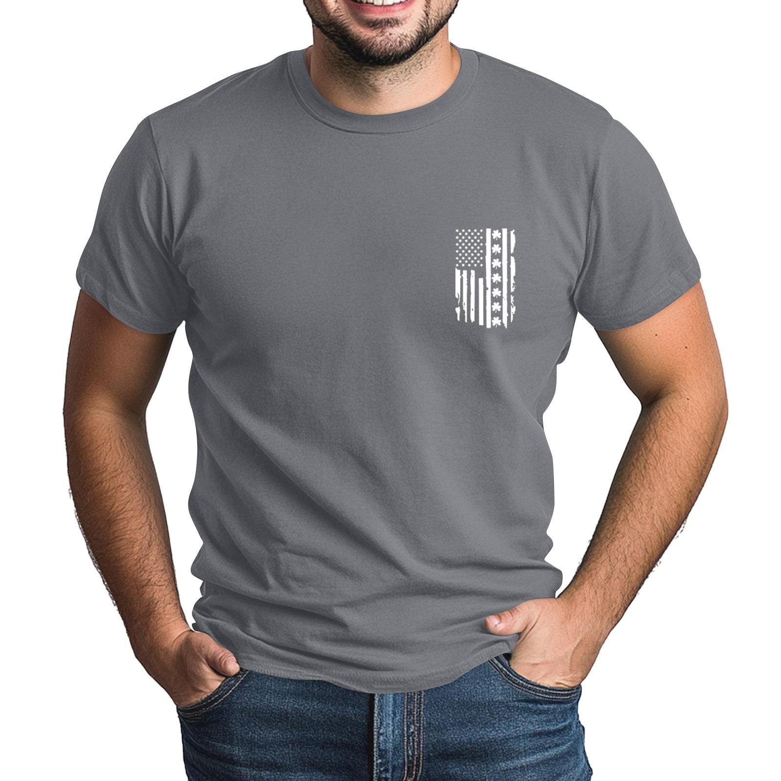 

улица. Футболка Patrick s Adult Green с круглым вырезом и короткими рукавами, с принтом в виде трех листьев зеленого цвета XL