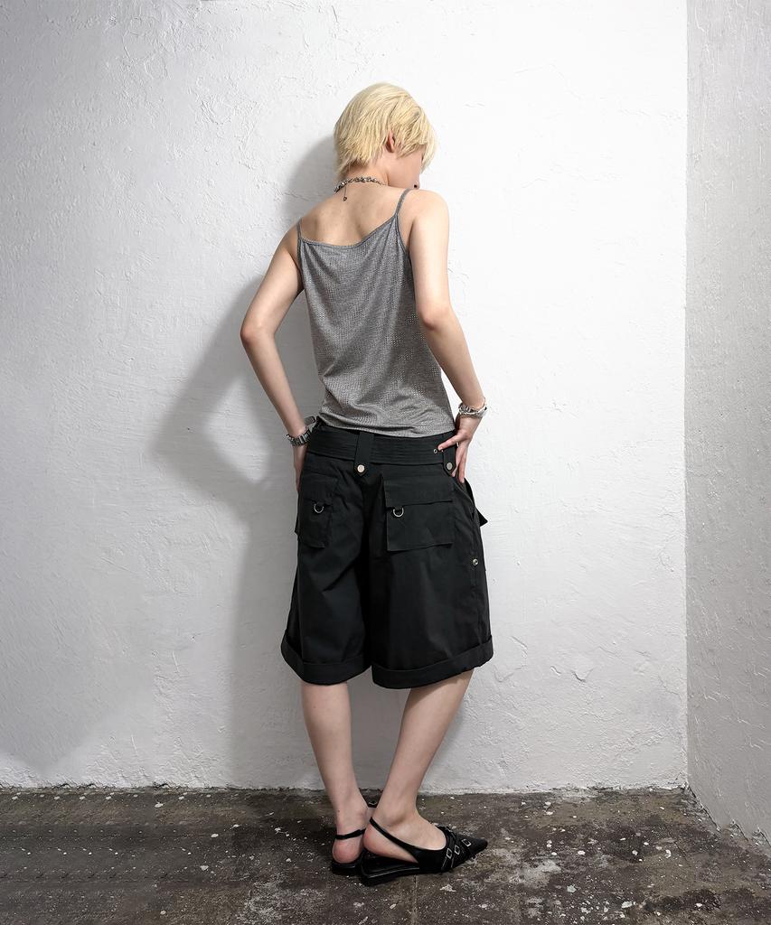 Seutillesseodi Lace-Up Cargo Cuff Shorts