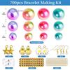 Gradient Pearls Beads Kit Rainbow ABS Pearl Beads Bracelet Making Kit for DIY Earrings Necklaces Bracelets Jewelry Making Craft