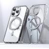Magnetic 360° Rotation Stand Phone Case For For Iphone 15 14 13 12 11 Pro Max Plus Wireless Charging Ring Holder Clear Accessories