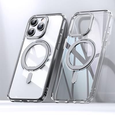 Magnetische 360°-Drehhalterung Handyhülle Für Für iPhone 15 14 13 12 11 Pro Max Plus Kabellose Ladefunktion Halter mit Ring Klare Zubehörteile