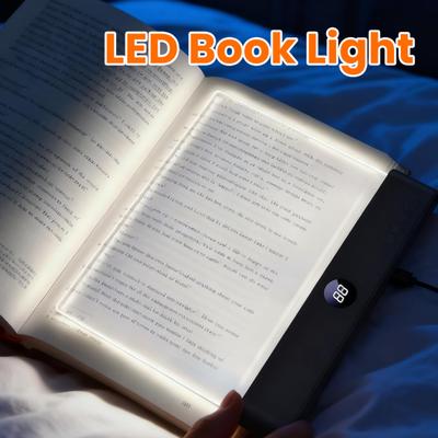 Rechargeable LED Page Reading Light USB Book Lamp with Dimmable Color Temperature & Timer Ultra-Thin Design for Night Reading Student Bedside Lamp